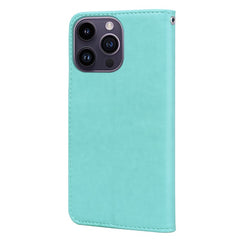 For iPhone 14 Pro Max Case Rose Pattern Leather Wallet Phone Cover with Strap - TechGearPal