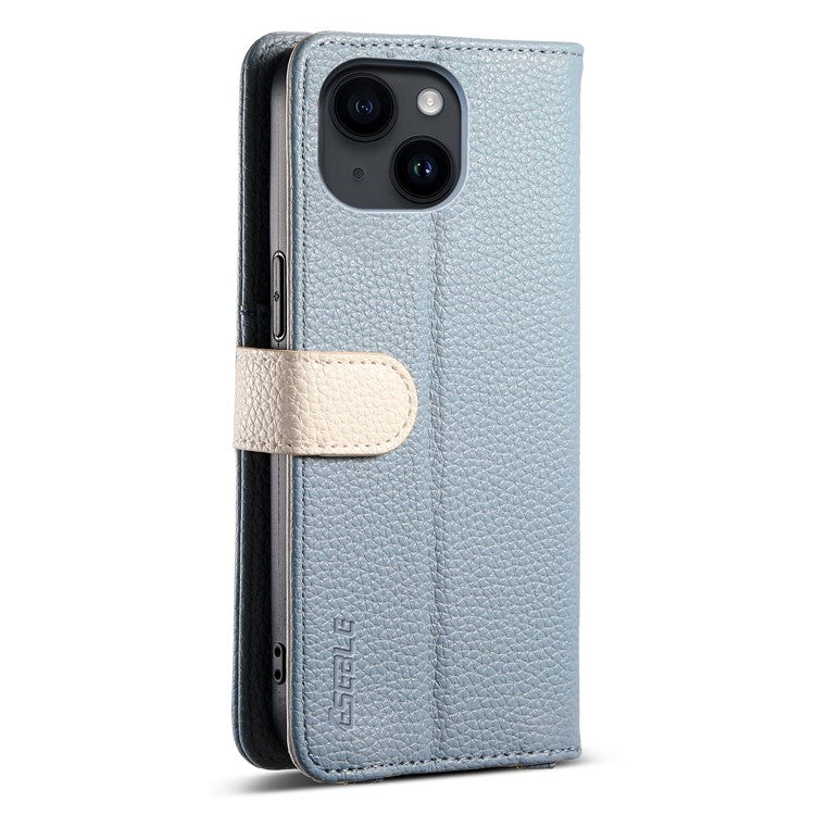 ESEBLE E11 For iPhone 14 / 13 Case Zipper Pocket Litchi Texture Leather Phone Cover with Mirror and Wrist Strap - TechGearPal
