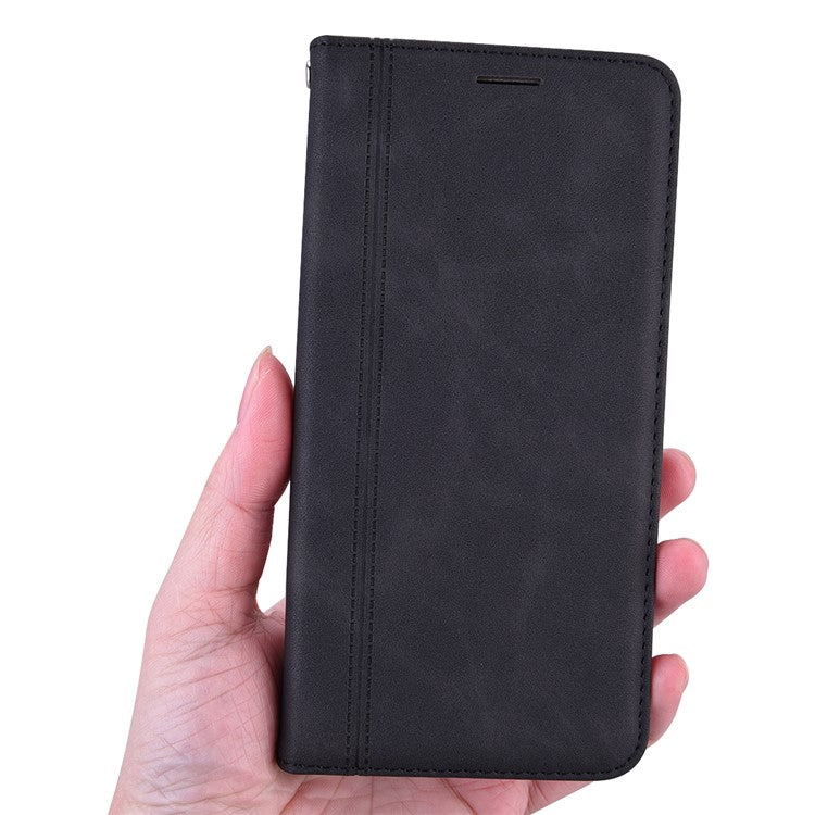 For iPhone 14 Pro Max Case Business Style Magnetic Closure Leather Phone Cover with Strap - TechGearPal