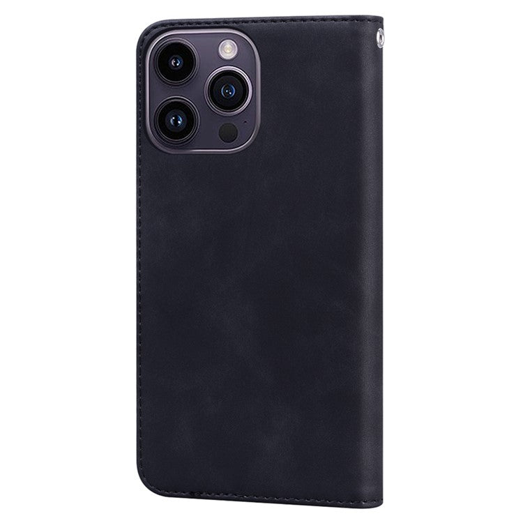 For iPhone 14 Pro Max Case Business Style Magnetic Closure Leather Phone Cover with Strap - TechGearPal