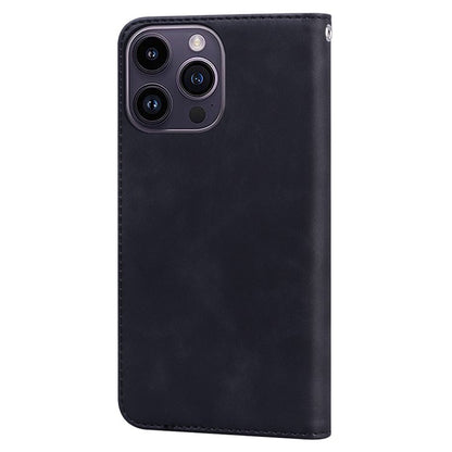 For iPhone 14 Pro Max Case Business Style Magnetic Closure Leather Phone Cover with Strap - TechGearPal