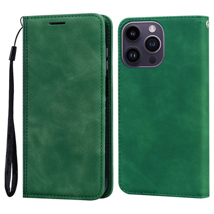 For iPhone 14 Pro Max Case Business Style Magnetic Closure Leather Phone Cover with Strap - TechGearPal