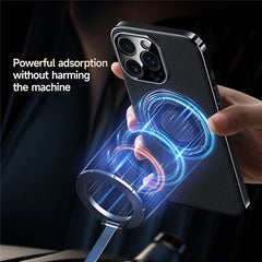 For iPhone 13 Pro Max Case Compatible with MagSafe Leather TPU Back Cover with Hidden Kickstand - TechGearPal