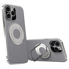For iPhone 13 Pro Max Case Compatible with MagSafe Leather TPU Back Cover with Hidden Kickstand - TechGearPal