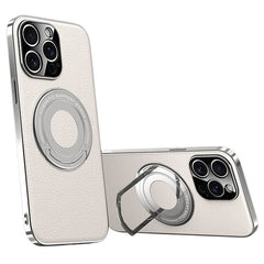 For iPhone 13 Pro Max Case Compatible with MagSafe Leather TPU Back Cover with Hidden Kickstand - TechGearPal