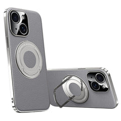 For iPhone 13 Case Compatible with MagSafe Leather TPU Back Cover with Hidden Kickstand - TechGearPal