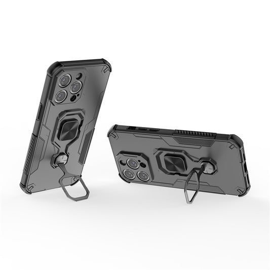 WANLONFENG For iPhone 15 Pro Max Case Kickstand PC TPU Phone Cover with Tempered Glass Film - TechGearPal