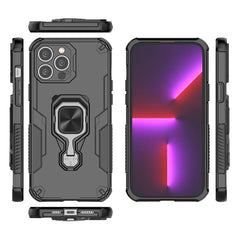 WANLONFENG For iPhone 15 Pro Max Case Kickstand PC TPU Phone Cover with Tempered Glass Film - TechGearPal