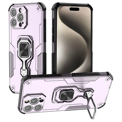 WANLONFENG For iPhone 15 Pro Max Case Kickstand PC TPU Phone Cover with Tempered Glass Film - TechGearPal