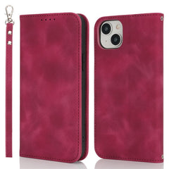 For iPhone 14  /  13 Stand Case Magnetic Closure Skin Touch Leather Flip Phone Cover with Wallet - TechGearPal