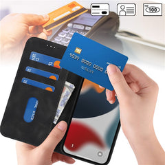 Stand Case for iPhone 13 Pro Max / 12 Pro Max Magnetic Closure Skin Touch Leather Flip Phone Cover with Wallet - TechGearPal