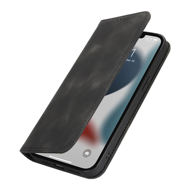 Stand Case for iPhone 13 Pro Max / 12 Pro Max Magnetic Closure Skin Touch Leather Flip Phone Cover with Wallet - TechGearPal