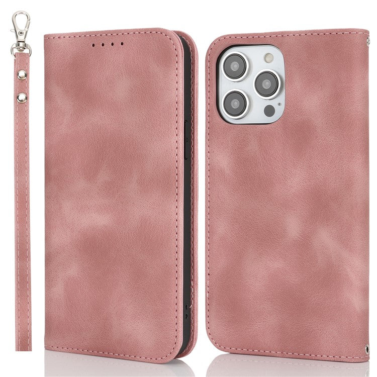 Stand Case for iPhone 13 Pro Max / 12 Pro Max Magnetic Closure Skin Touch Leather Flip Phone Cover with Wallet - TechGearPal