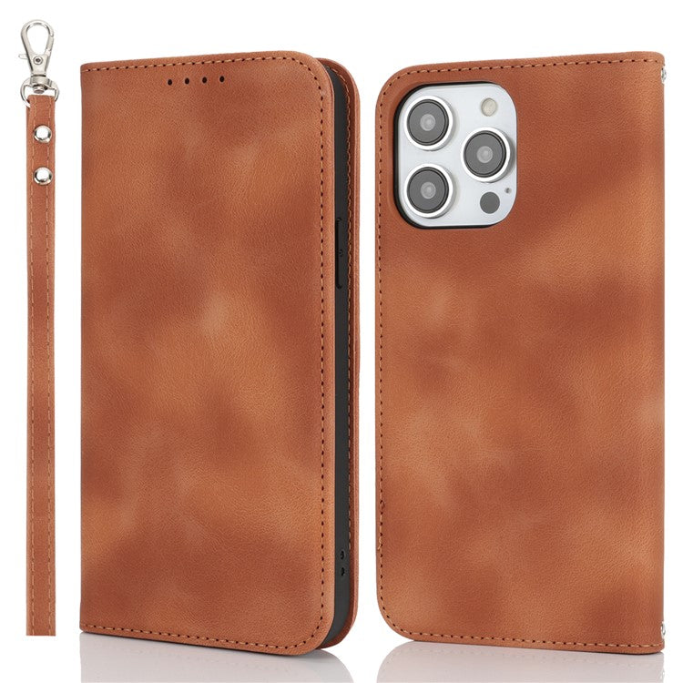 For iPhone 14 Pro Max Stand Case Magnetic Closure Skin Touch Leather Flip Phone Cover with Wallet - TechGearPal