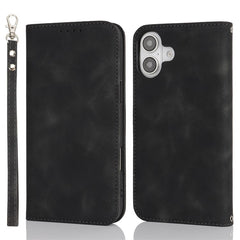 For iPhone 16 Stand Case Magnetic Closure Skin Touch Leather Flip Phone Cover with Wallet - TechGearPal