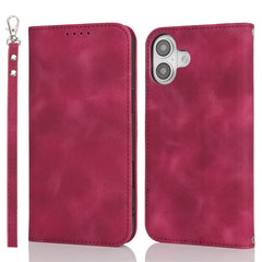 For iPhone 16 Stand Case Magnetic Closure Skin Touch Leather Flip Phone Cover with Wallet - TechGearPal