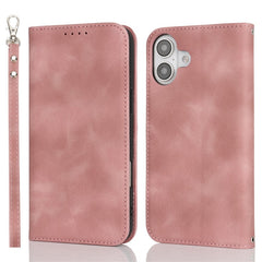 For iPhone 16 Stand Case Magnetic Closure Skin Touch Leather Flip Phone Cover with Wallet - TechGearPal