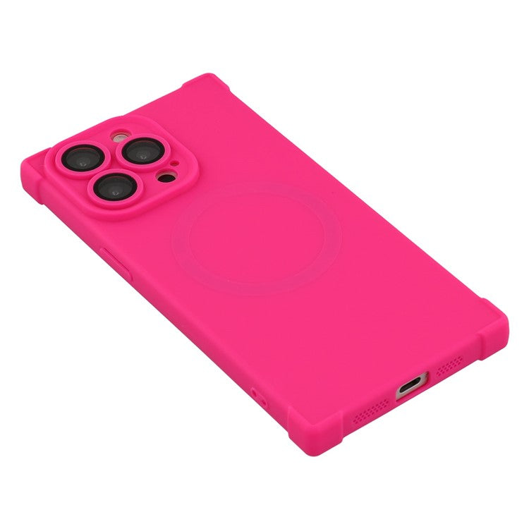 For iPhone 15 Pro Max Case Compatible with MagSafe Straight Edge TPU Phone Cover with Camera Lens Protector - TechGearPal