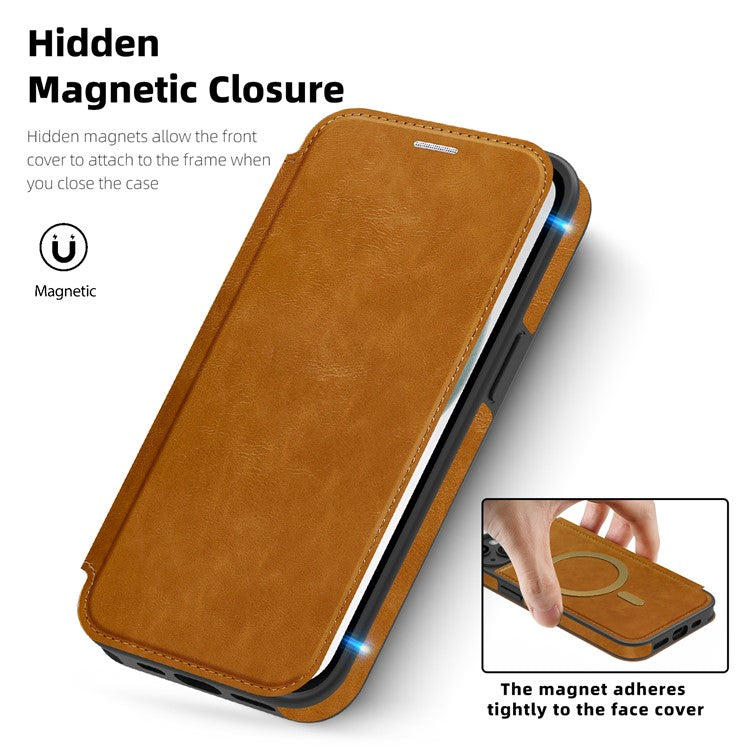For iPhone 15 Plus Case Compatible with MagSafe RFID Blocking Card Holder Leather Phone Cover - TechGearPal