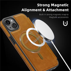 For iPhone 15 Plus Case Compatible with MagSafe RFID Blocking Card Holder Leather Phone Cover - TechGearPal