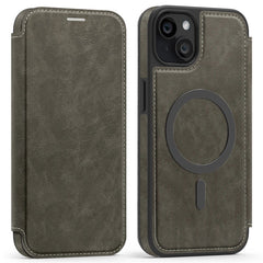 For iPhone 15 Plus Case Compatible with MagSafe RFID Blocking Card Holder Leather Phone Cover - TechGearPal