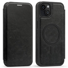For iPhone 15 Plus Case Compatible with MagSafe RFID Blocking Card Holder Leather Phone Cover - TechGearPal