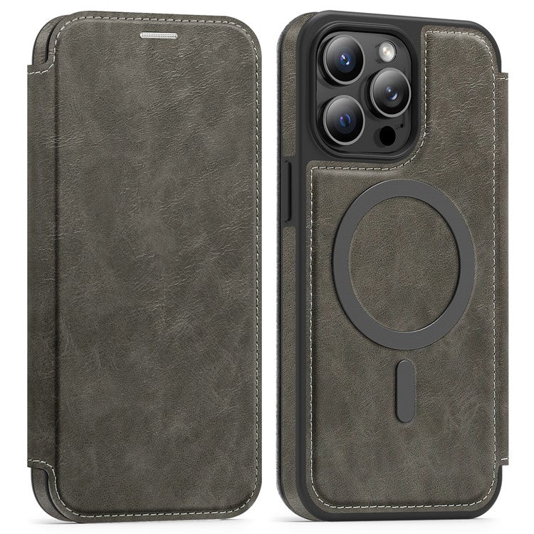 For iPhone 14 Pro Max Case Compatible with MagSafe RFID Blocking Card Holder Leather Phone Cover - TechGearPal