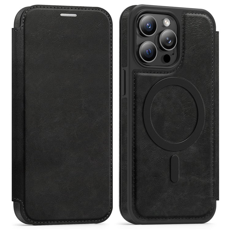 For iPhone 14 Pro Max Case Compatible with MagSafe RFID Blocking Card Holder Leather Phone Cover - TechGearPal