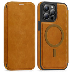 For iPhone 14 Pro Max Case Compatible with MagSafe RFID Blocking Card Holder Leather Phone Cover - TechGearPal