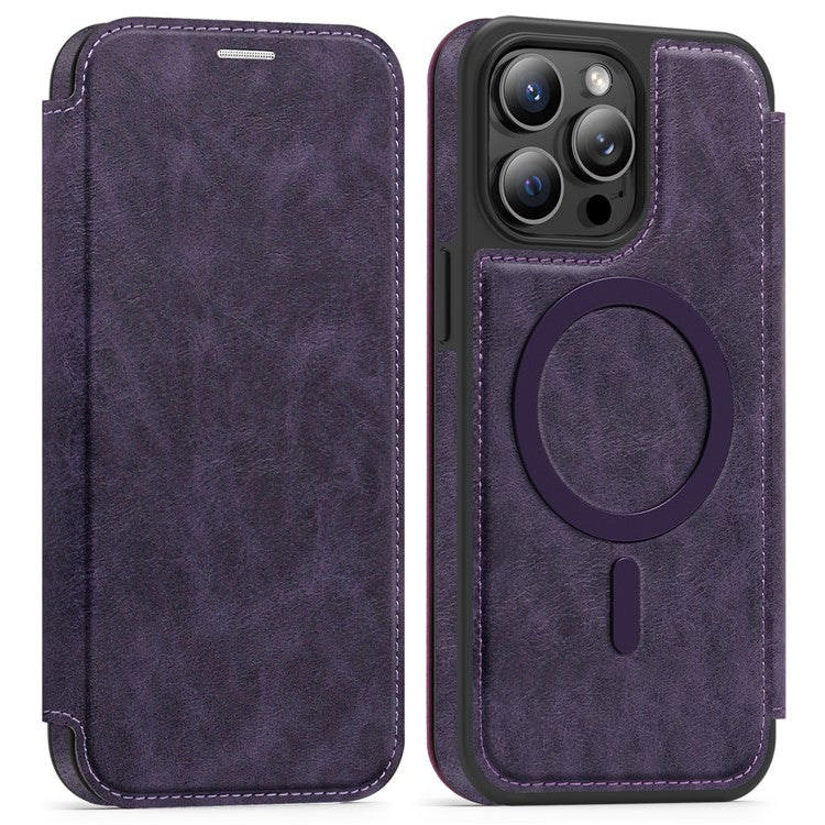 For iPhone 14 Pro Max Case Compatible with MagSafe RFID Blocking Card Holder Leather Phone Cover - TechGearPal
