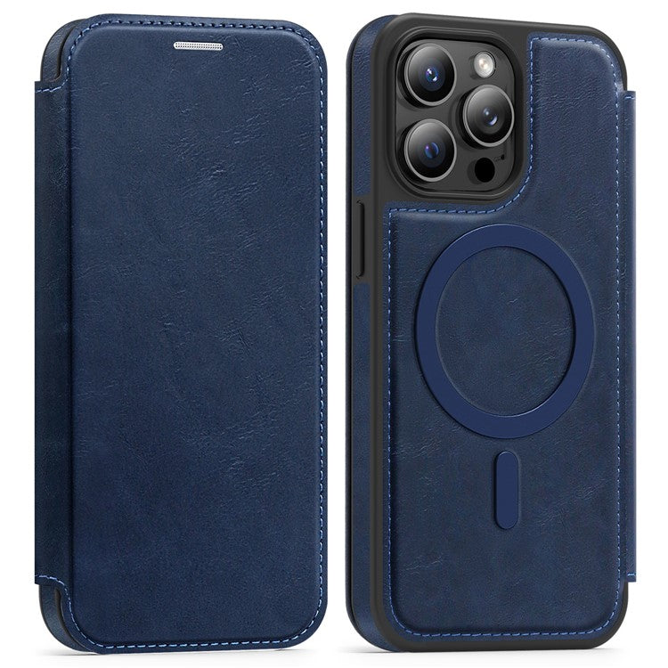 For iPhone 14 Pro Max Case Compatible with MagSafe RFID Blocking Card Holder Leather Phone Cover - TechGearPal