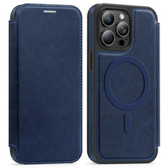For iPhone 14 Pro Max Case Compatible with MagSafe RFID Blocking Card Holder Leather Phone Cover - TechGearPal