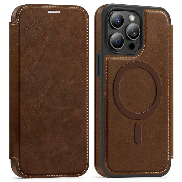 For iPhone 14 Pro Max Case Compatible with MagSafe RFID Blocking Card Holder Leather Phone Cover - TechGearPal