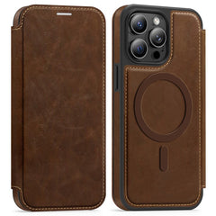 For iPhone 14 Pro Max Case Compatible with MagSafe RFID Blocking Card Holder Leather Phone Cover - TechGearPal