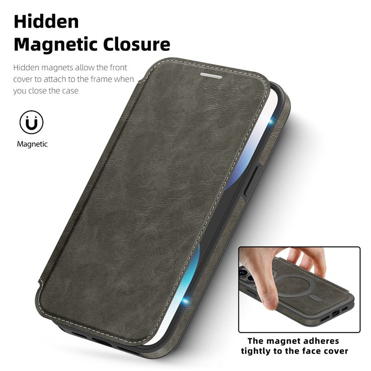 For iPhone 14 Pro Case Compatible with MagSafe RFID Blocking Card Holder Leather Phone Cover - TechGearPal