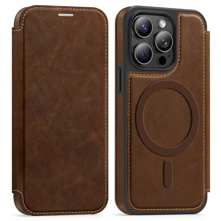 For iPhone 14 Pro Case Compatible with MagSafe RFID Blocking Card Holder Leather Phone Cover - TechGearPal