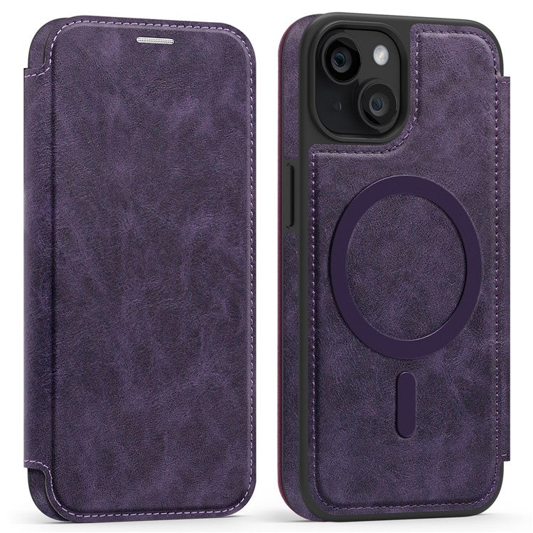 For iPhone 14 Case Compatible with MagSafe RFID Blocking Card Holder Leather Phone Cover - TechGearPal