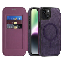 For iPhone 14 Case Compatible with MagSafe RFID Blocking Card Holder Leather Phone Cover - TechGearPal