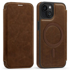 For iPhone 14 Case Compatible with MagSafe RFID Blocking Card Holder Leather Phone Cover - TechGearPal