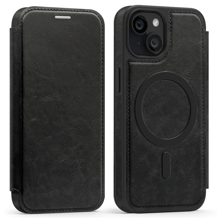 For iPhone 14 Case Compatible with MagSafe RFID Blocking Card Holder Leather Phone Cover - TechGearPal