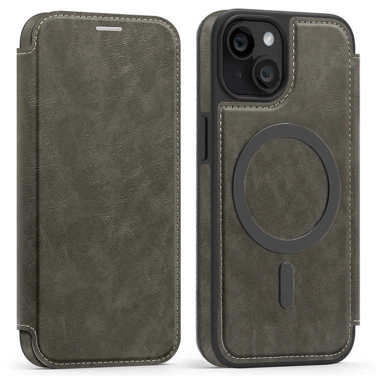 For iPhone 14 Case Compatible with MagSafe RFID Blocking Card Holder Leather Phone Cover - TechGearPal