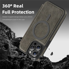 For iPhone 13 Pro Max Case Compatible with MagSafe RFID Blocking Card Holder Leather Phone Cover - TechGearPal