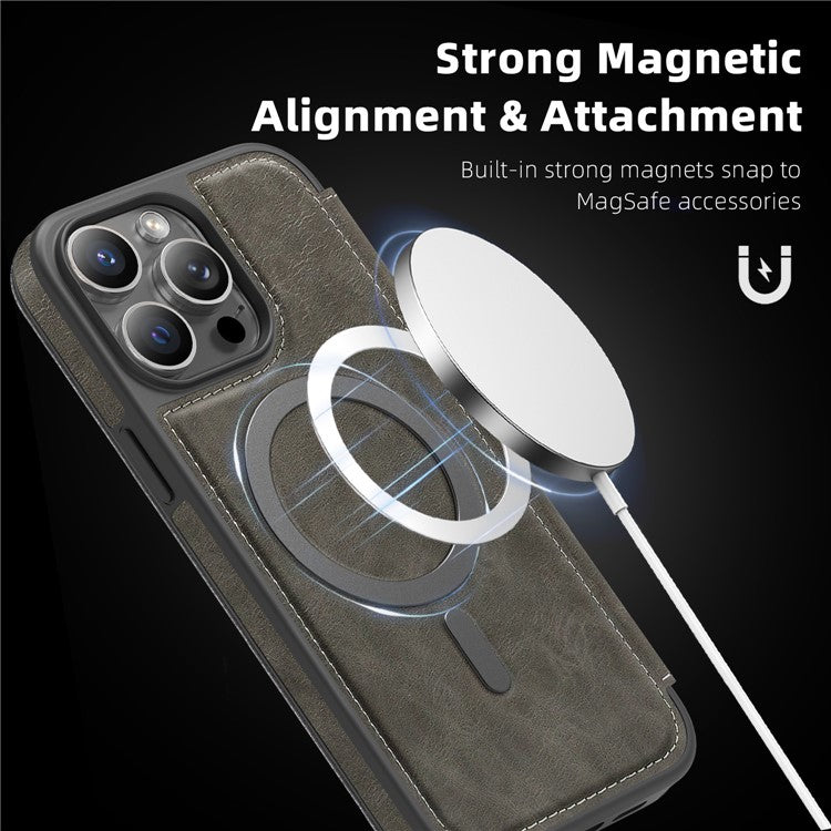 For iPhone 13 Pro Max Case Compatible with MagSafe RFID Blocking Card Holder Leather Phone Cover - TechGearPal