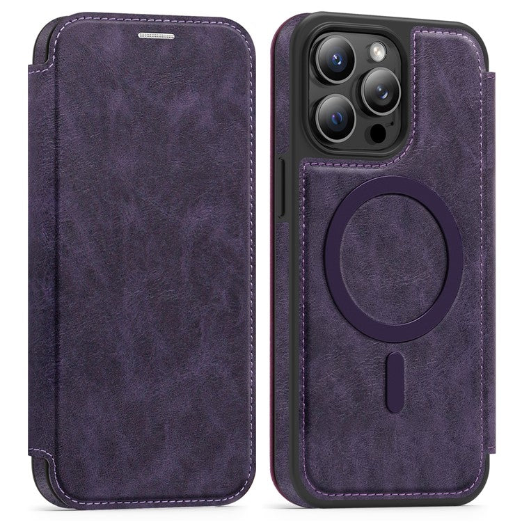 For iPhone 13 Pro Max Case Compatible with MagSafe RFID Blocking Card Holder Leather Phone Cover - TechGearPal