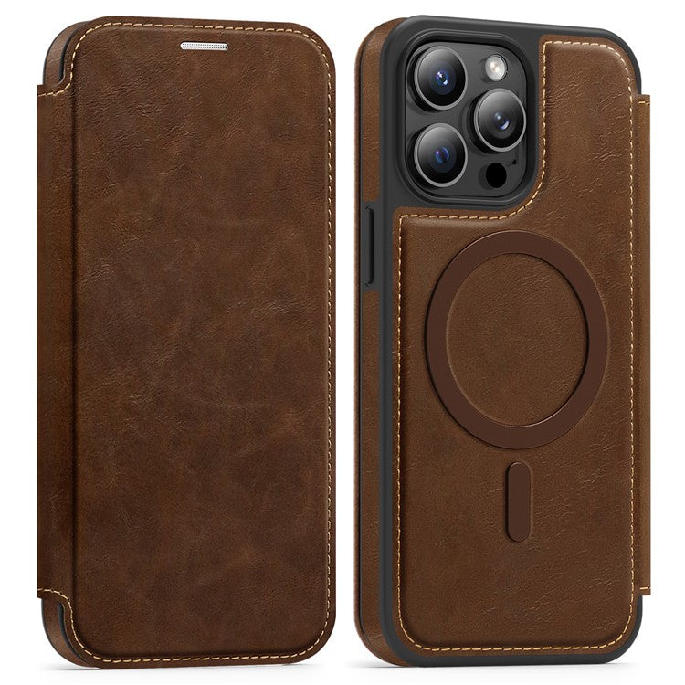 For iPhone 13 Pro Max Case Compatible with MagSafe RFID Blocking Card Holder Leather Phone Cover - TechGearPal