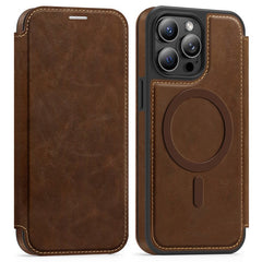 For iPhone 13 Pro Max Case Compatible with MagSafe RFID Blocking Card Holder Leather Phone Cover - TechGearPal