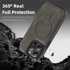For iPhone 13 Pro Case Compatible with MagSafe RFID Blocking Card Holder Leather Phone Cover - TechGearPal