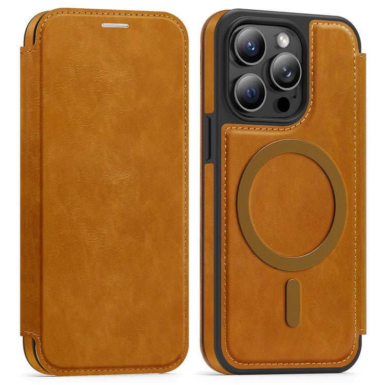 For iPhone 13 Pro Case Compatible with MagSafe RFID Blocking Card Holder Leather Phone Cover - TechGearPal