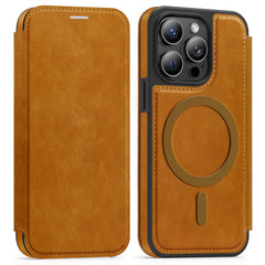 For iPhone 13 Pro Case Compatible with MagSafe RFID Blocking Card Holder Leather Phone Cover - TechGearPal