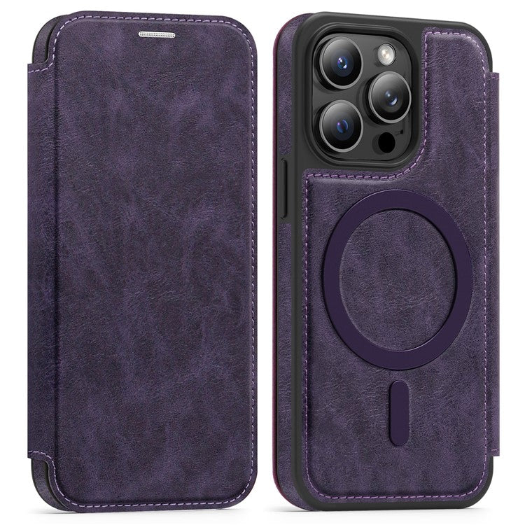 For iPhone 13 Pro Case Compatible with MagSafe RFID Blocking Card Holder Leather Phone Cover - TechGearPal